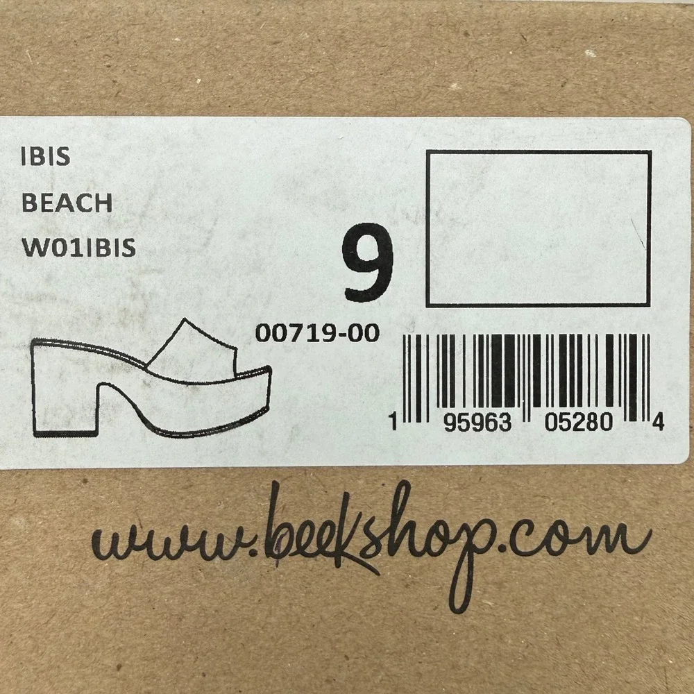 BEEK Ibis Beach Leather‎ Platform Sandals Tan Brazil Block Heel Slide Womens 9